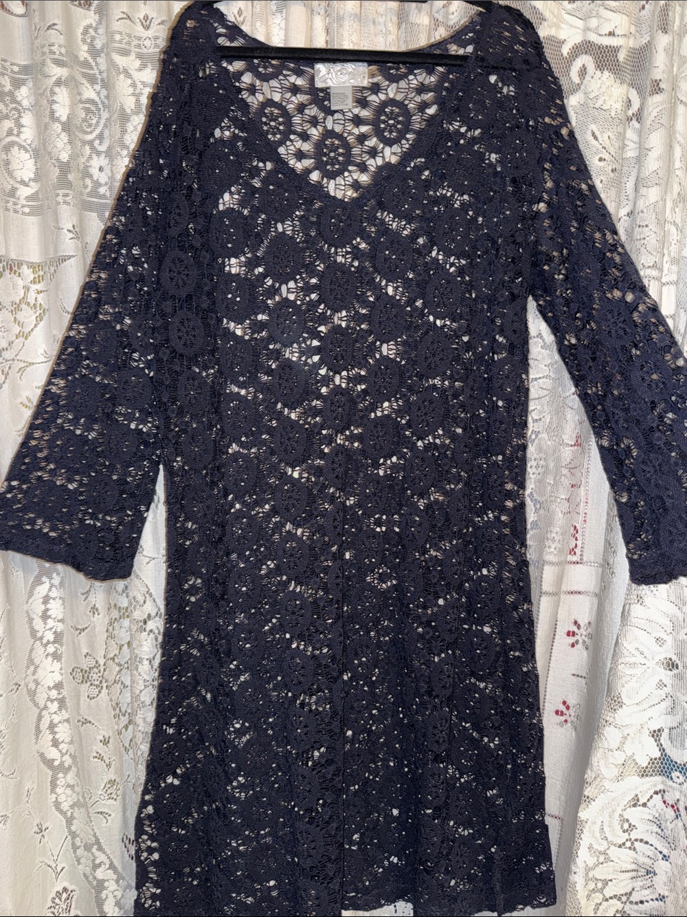Vintage J Valdi lace black dress